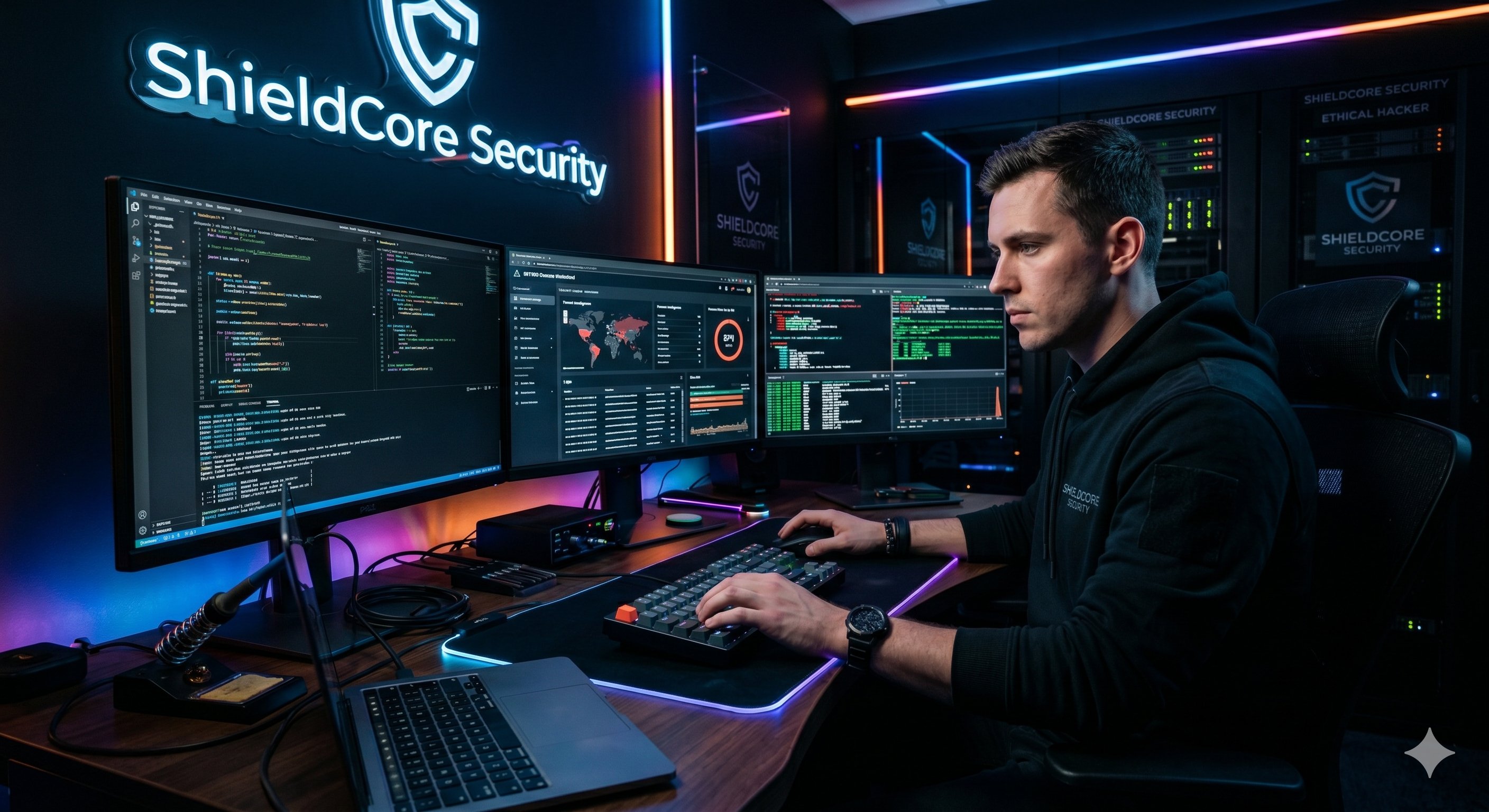 ShieldCore security analyst at work